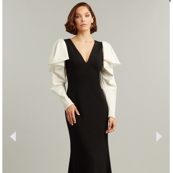 Tadashi Shoji full length gown, long sleeve, size medium - Picture 1 of 6